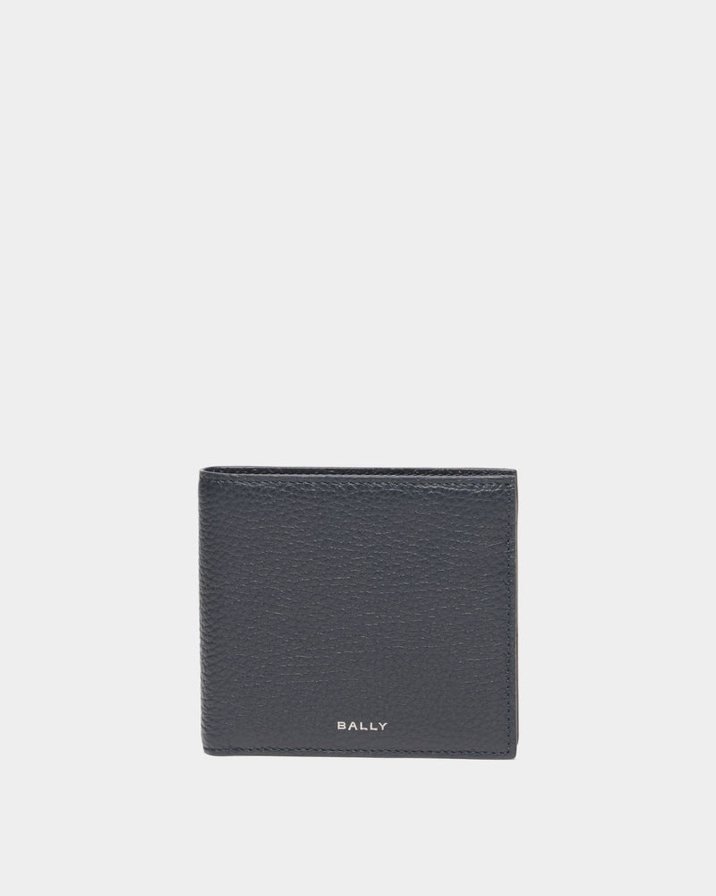 York Wallet In Navy Blue Grained Leather