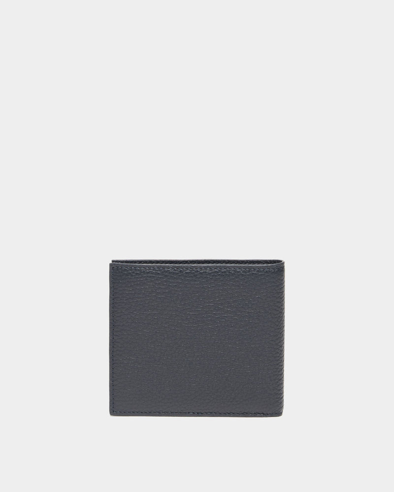 York Wallet In Navy Blue Grained Leather