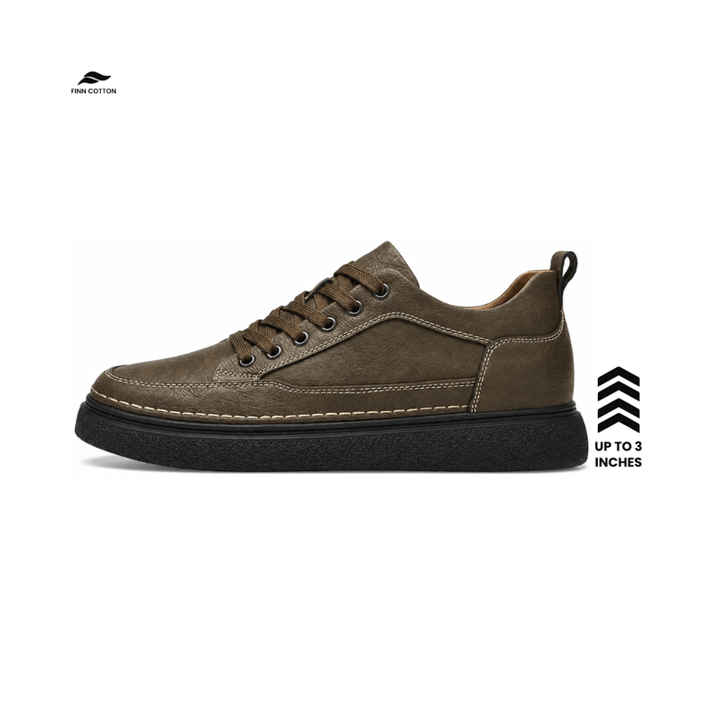 Finn Cotton Zenith Low  Zenith Low | Minimalist Leather Height Enhancing Sneakers | Unisex